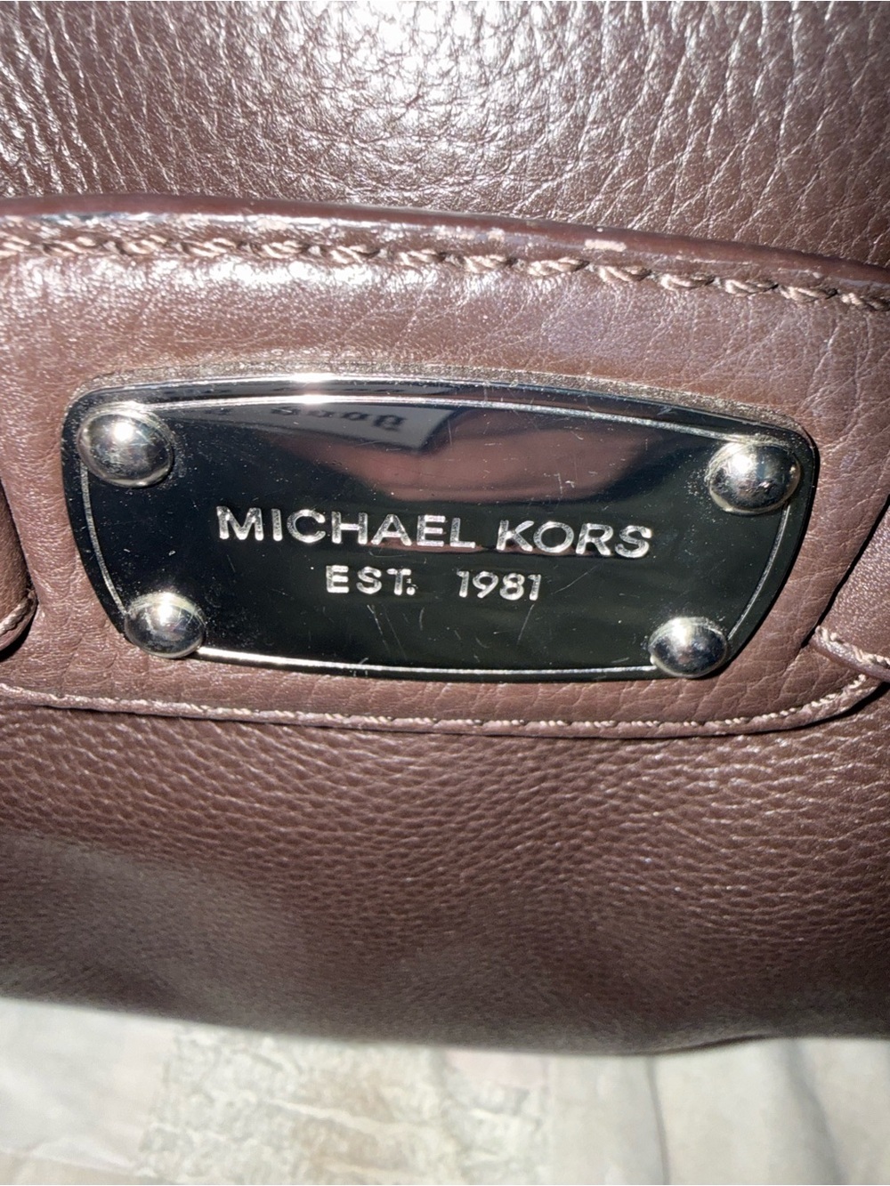 Vintage Michael Kors Hamilton Large Pebbled Leather Satchel/Shoulder Bag - Picture 3 of 9